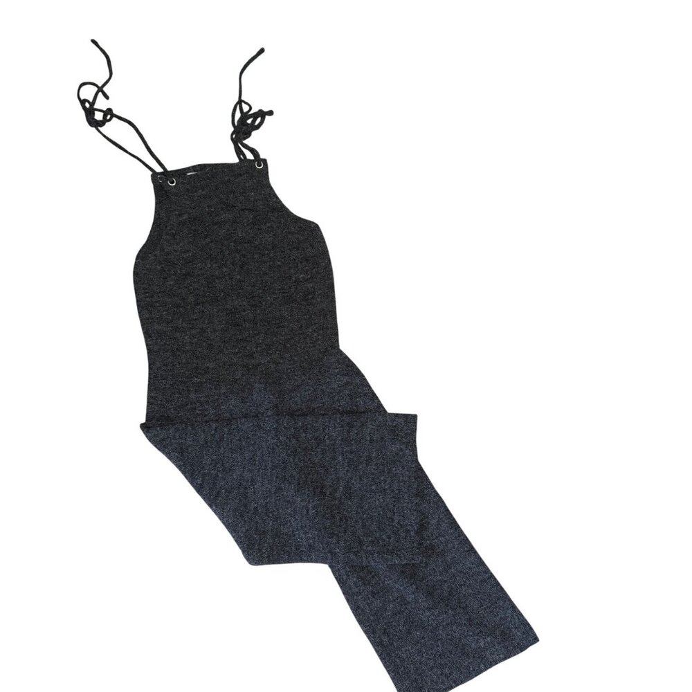 Emory Park Women's Knit Sweater Stretch Wide Leg Jumpsuit Gray Sz S - Picture 3 of 8